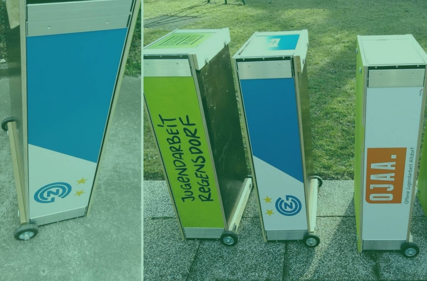 gebrandete microsoccer Boxen, FC Grashoppers Zürich, Jugendarbeit OJAA. und Jugendarbeit Regensdorf